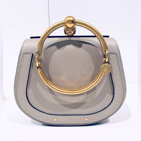 Chloe Nile Small Calfskin Bracelet Bag in Motty Gray - new - Picture 1 of 16
